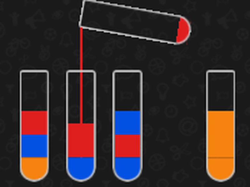 Colorful scene of kids sorting water in fun containers