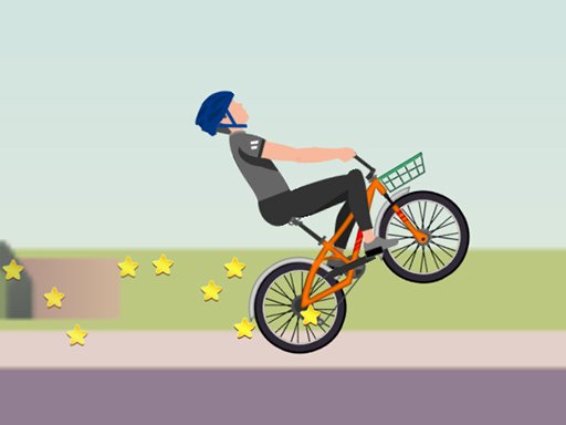 Exciting scene of a biker performing a wheelie on a colorful bike