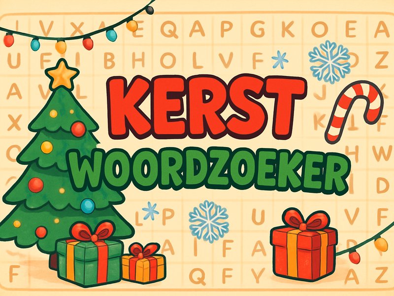 Christmas Word Search — festive scene with holiday words hidden