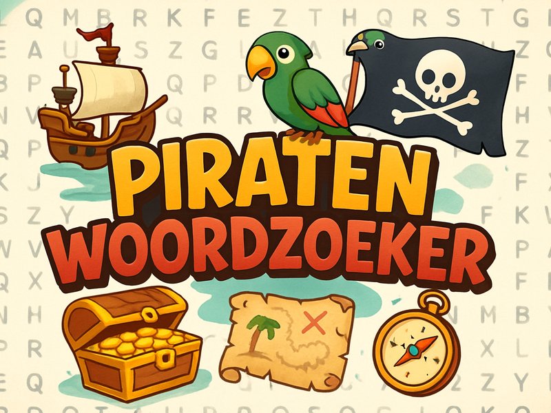 Pirate Word Search — kids searching for words in a treasure map