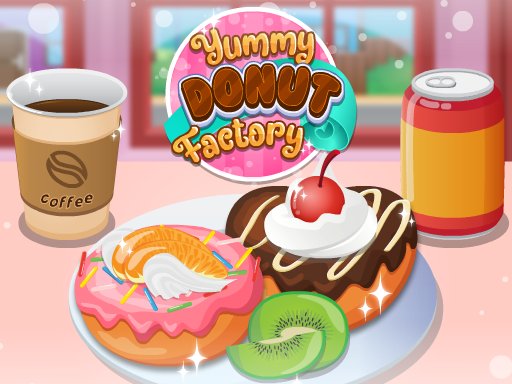 Yummy Donut Factory — colorful donuts being decorated with sprinkles