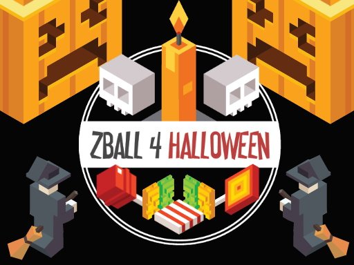 Exciting scene from zBall 4 Halloween with colorful pumpkins and spooky ghosts